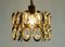 Lustre Mid-Century Style Hollywood Regency en Verre Cristal et en Laiton de Palwa, 1960s 10