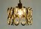 Mid-Century Hollywood Regency Style Crystal Glass and Brass Plated Chandelier from Palwa, 1960s, Image 10