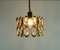 Mid-Century Hollywood Regency Style Crystal Glass and Brass Plated Chandelier from Palwa, 1960s, Image 4