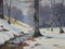 Antique Wooden River in Birch Forest Painting by Fritz Müller-Landeck 1