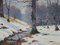 Antique Wooden River in Birch Forest Painting by Fritz Müller-Landeck, Image 1