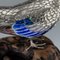 Antique Japanese Solid Silver and Enamel Pigeon Models on a Stand by Hasegawa Issei, 1890s 2