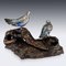 Antique Japanese Solid Silver and Enamel Pigeon Models on a Stand by Hasegawa Issei, 1890s, Image 8