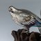 Antique Japanese Solid Silver and Enamel Pigeon Models on a Stand by Hasegawa Issei, 1890s, Image 3