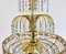 Lampadario Mid-Century in metallo e vetro a sei luci, anni '50, Immagine 3