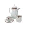 Art Deco White Coffee and Tea Set, 1930s, Set of 12 2