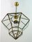 Antique Art Nouveau Style Brass and Beveled Glass Ceiling Lamp by Adolf Loos for Knize, 1900s 3