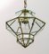 Antique Art Nouveau Style Brass and Beveled Glass Ceiling Lamp by Adolf Loos for Knize, 1900s 2