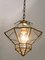 Antique Art Nouveau Style Brass and Beveled Glass Ceiling Lamp by Adolf Loos for Knize, 1900s 5