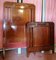 Art Deco Italian Mahogany and brass Frieze Twin Beds, 1920s, Set of 2 1