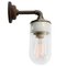 Vintage Clear Glass and Cast Iron Sconce, Image 3