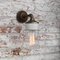 Vintage Clear Glass and Cast Iron Sconce 4