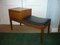 Vintage Teak Telephone Bench Unit with Vinyl Seat, 1960s, Image 1