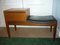 Vintage Teak Telephone Bench Unit with Vinyl Seat, 1960s, Image 4