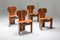 Vintage Cognac Leather Africa Chairs by Tobia & Afra Scarpa for maxalto, 1970s, Set of 4 4