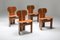 Vintage Cognac Leather Africa Chairs by Tobia & Afra Scarpa for maxalto, 1970s, Set of 4, Image 4