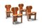 Vintage Cognac Leather Africa Chairs by Tobia & Afra Scarpa for maxalto, 1970s, Set of 4, Image 7