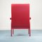 Red Fabric and Wood Reclining Lounge Chair, 1970s 5