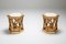 Vintage Carved Giltwood Side Tables with Marble Top, 1970s, Set of 2 3