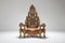 Vintage French Carved Oak Throne Chair 6