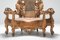 Vintage French Carved Oak Throne Chair 11