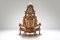 Sedia da trono vintage in quercia intagliata, Francia, Immagine 3