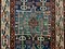 Tapis Long Gendje Kazak Caucasien Antique Vert et Bleu 5