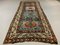 Antique Long Gendje Kazak Caucasian Rug in Green and Blue, Image 2