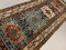 Tapis Long Gendje Kazak Caucasien Antique Vert et Bleu 3