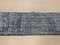 Distressed Turkish Narrow Runner Rug in Wool Overdyed Blue, Image 4