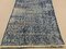 Distressed Turkish Narrow Runner Rug in Wool Overdyed Blue, Image 2