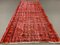 Distressed Turkish Narrow Runner Rug in Wool Overdyed Red and Black, Image 2