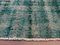 Distressed Turkish Narrow Runner Rug in Wool Overdyed Green 2