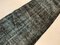Distressed Turkish Narrow Runner Rug in Wool Overdyed Black 3