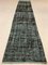 Distressed Turkish Narrow Runner Rug in Wool Overdyed Black, Image 1