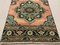 Vintage Turkish Pink and Green Distressed Woolen Tribal Runner Rug 4