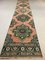 Tapis de Couloir Tribal Vintage Rose et Vert en Laiton, Turquie 2