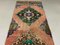 Vintage Turkish Pink and Green Distressed Woolen Tribal Runner Rug 4