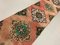 Vintage Turkish Pink and Green Distressed Woolen Tribal Runner Rug 5