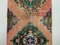 Vintage Turkish Pink and Green Distressed Woolen Tribal Runner Rug 8