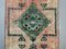 Türkischer Vintage Tribal Teppich in Rosa & Grün in Distressed Wooden 4
