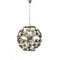 Italian Chromed and Smoked Glass Chandelier, 1970s, Image 1