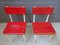 Chaises Hautes Rouges et Blanches, Allemagne, 1960s, Set de 2 3