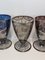 Colored and Silver Glass Cups, 1970s, Set of 6 3