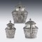 Antique Indian Karachi-cutch Solid Silver Tea Set from J. Manikrai, 1900s, Set of 3 9