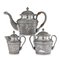 Antique Indian Karachi-cutch Solid Silver Tea Set from J. Manikrai, 1900s, Set of 3 1