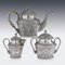 Antikes indisches Tee-Set aus karachi-geschliffenem massivem Silber von J. Manikrai, 1900er, 3er Set 10