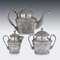 Antique Indian Karachi-cutch Solid Silver Tea Set from J. Manikrai, 1900s, Set of 3 10