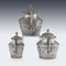 Antique Indian Karachi-cutch Solid Silver Tea Set from J. Manikrai, 1900s, Set of 3 11