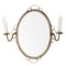 Vintage Swedish Brass Mirror with Sconces, 1950s 10
